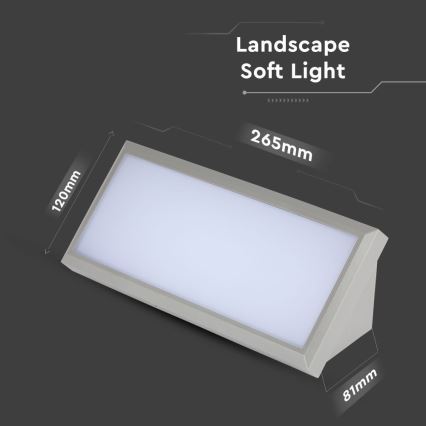 Luminária de parede LED exterior LED/12W/230V 4000K IP65 cinza