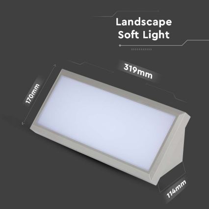 Luminária de parede LED exterior LED/20W/230V 3000K IP65 cinza