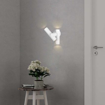 LED Arandela Exterior Flexível com Foco 2xLED/3W/230V 3000K IP44 Branco