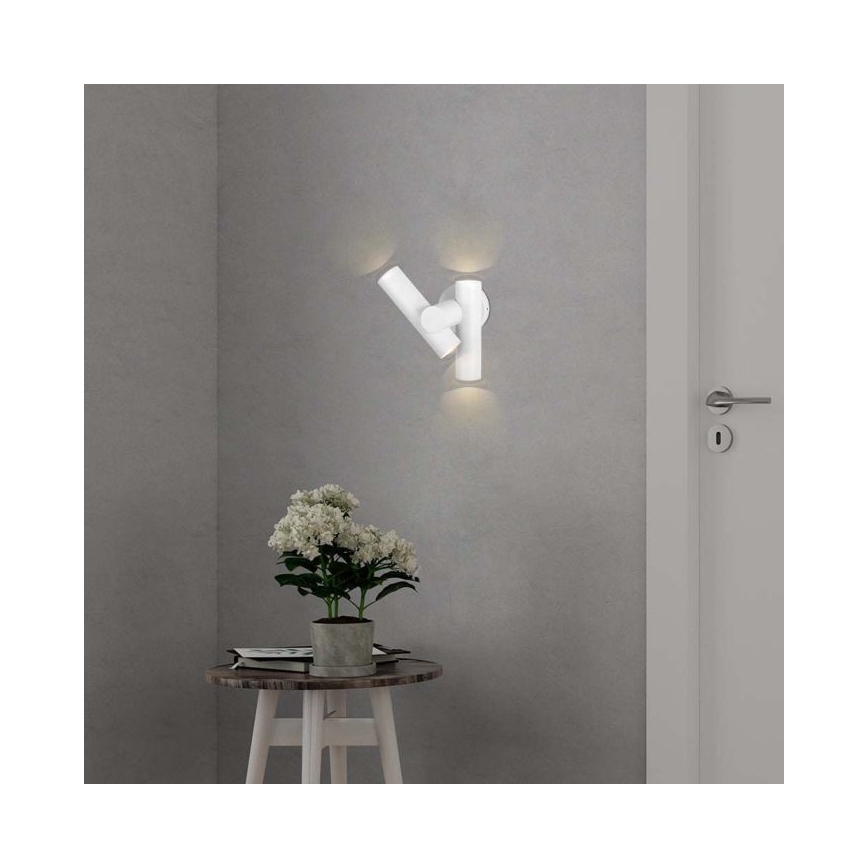 LED Arandela Exterior Flexível com Foco 2xLED/3W/230V 3000K IP44 Branco