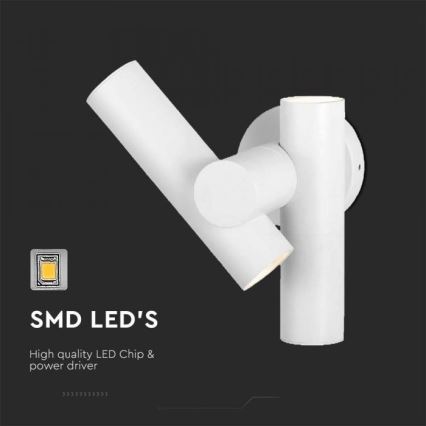 LED Arandela Exterior Flexível com Foco 2xLED/3W/230V 3000K IP44 Branco
