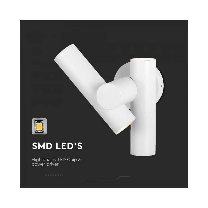 LED Arandela Exterior Flexível com Foco 2xLED/3W/230V 3000K IP44 Branco
