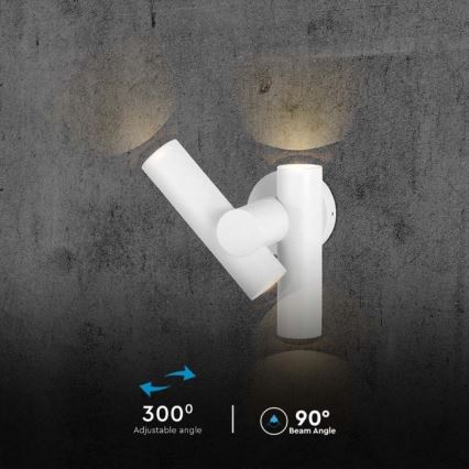 LED Arandela Exterior Flexível com Foco 2xLED/3W/230V 3000K IP44 Branco
