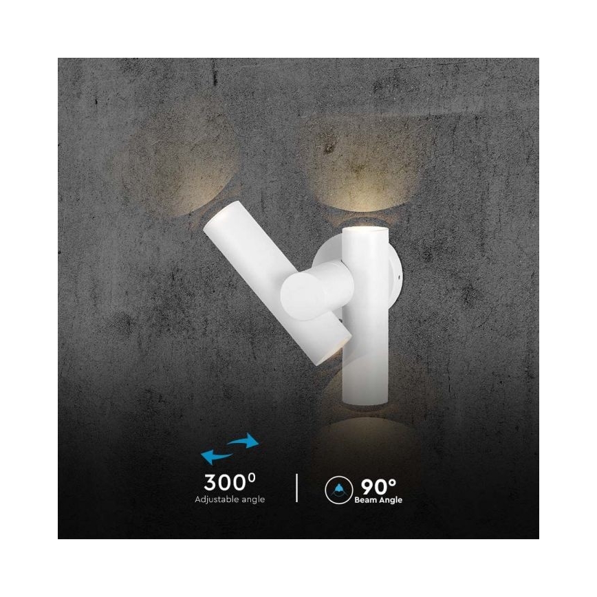 LED Arandela Exterior Flexível com Foco 2xLED/3W/230V 3000K IP44 Branco