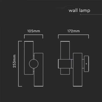 LED Arandela Exterior Flexível com Foco 2xLED/3W/230V 3000K IP44 Branco