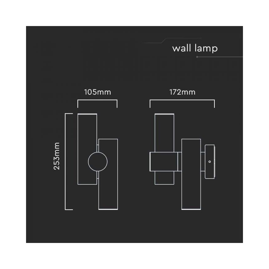 LED Arandela Exterior Flexível com Foco 2xLED/3W/230V 3000K IP44 Branco