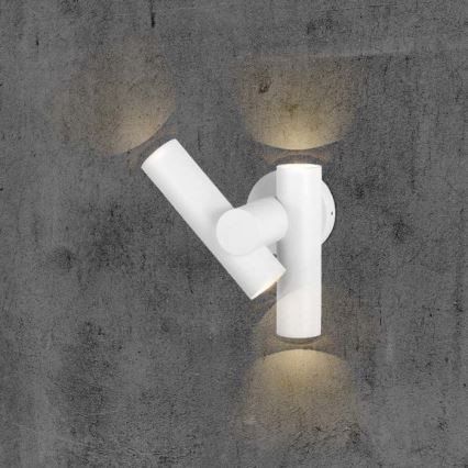 LED Arandela de parede exterior flexível 2xLED/3W/230V 4000K IP44 branca