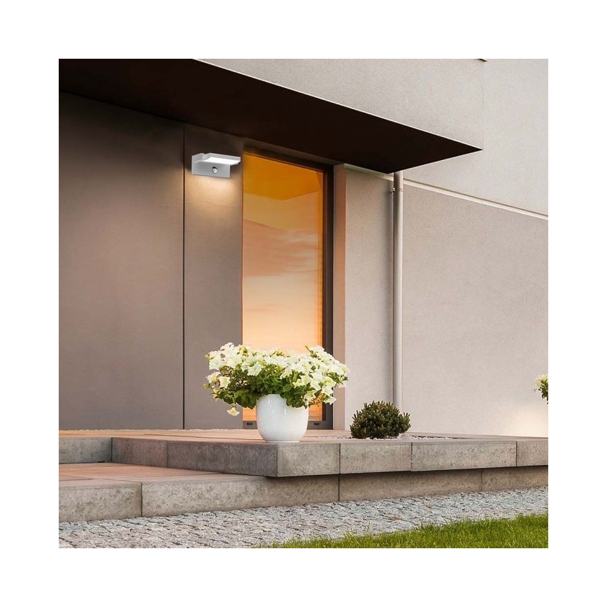 Luminária de parede LED exterior com sensor LED/17W/230V 3000K IP65 preta