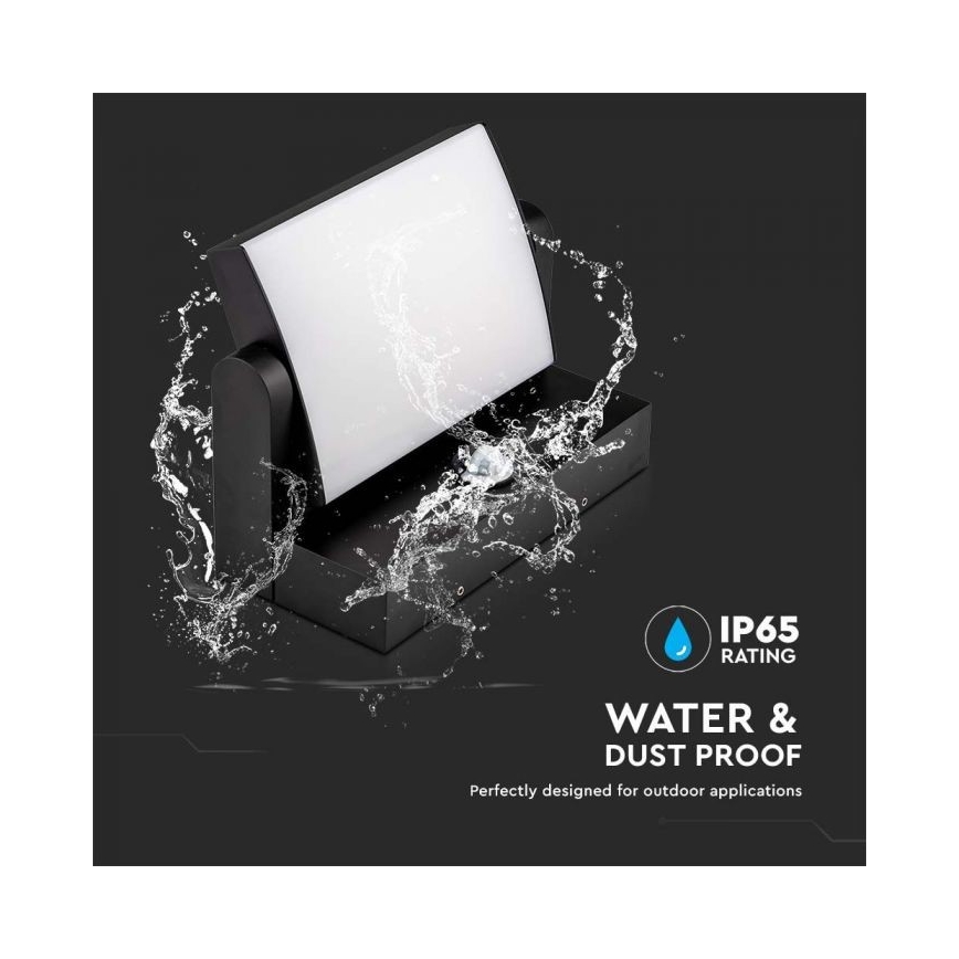 Luminária de parede LED exterior com sensor LED/17W/230V 3000K IP65 preta