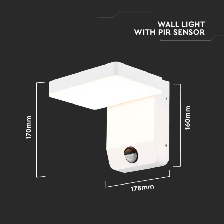Luminária de parede LED flexível para exterior com sensor LED/17W/230V IP65 3000K branco