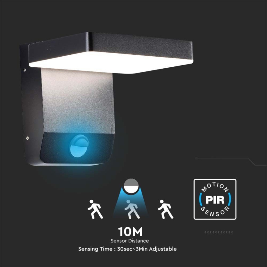 Luminária de parede LED flexível para exterior com sensor LED/17W/230V IP65 3000K preta