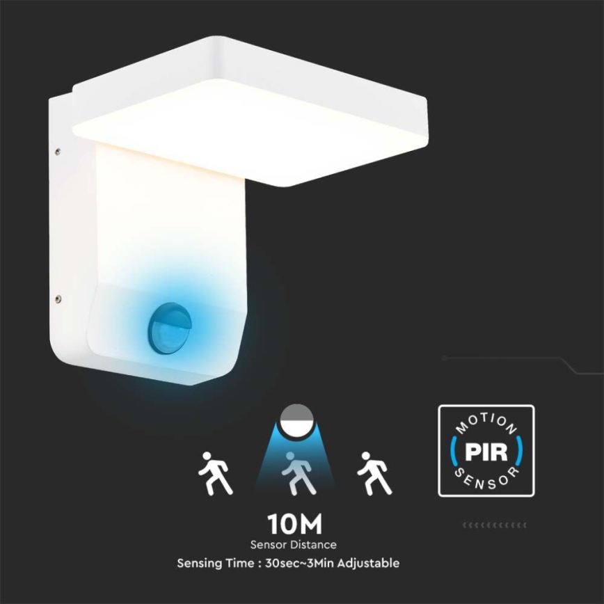 Luminária de parede LED flexível para exterior com sensor LED/17W/230V IP65 4000K branco