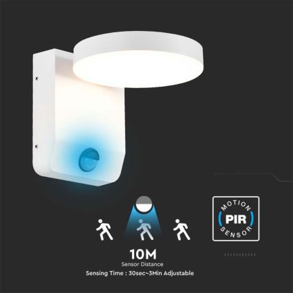 Luminária de parede LED flexível para exterior com sensor LED/17W/230V IP65 4000K branco