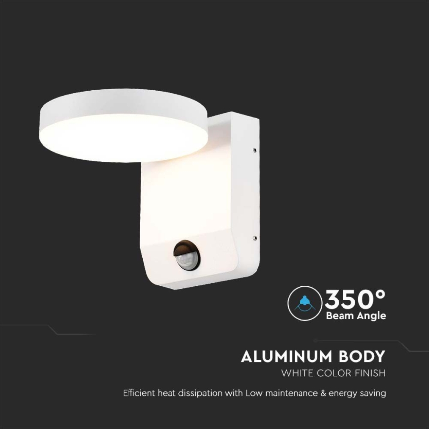 Luminária de parede LED flexível para exterior com sensor LED/17W/230V IP65 4000K branco