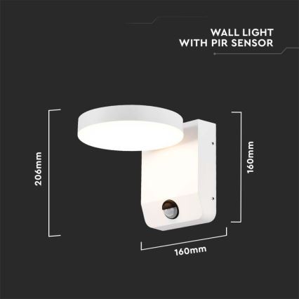 Luminária de parede LED flexível para exterior com sensor LED/17W/230V IP65 4000K branco