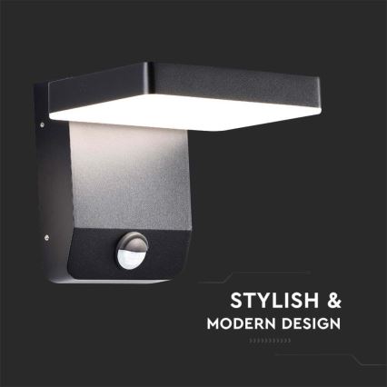 Luminária de parede LED flexível para exterior com sensor LED/17W/230V IP65 4000K preta