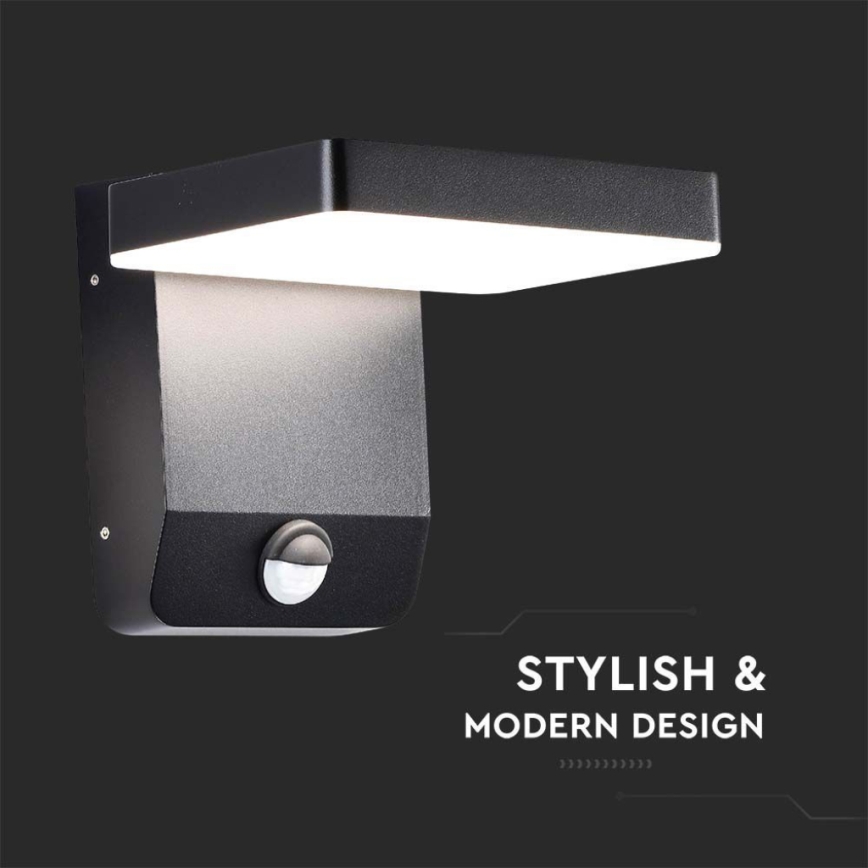 Luminária de parede LED flexível para exterior com sensor LED/17W/230V IP65 4000K preta