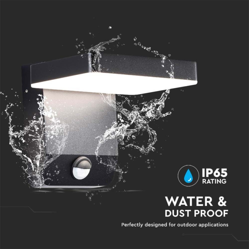 Luminária de parede LED flexível para exterior com sensor LED/17W/230V IP65 4000K preta