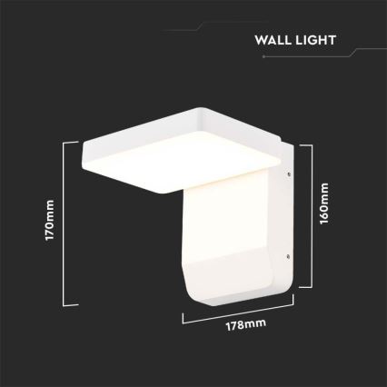 LED Luminária de Parede Flexível para Exterior LED/17W/230V IP65 3000K branco