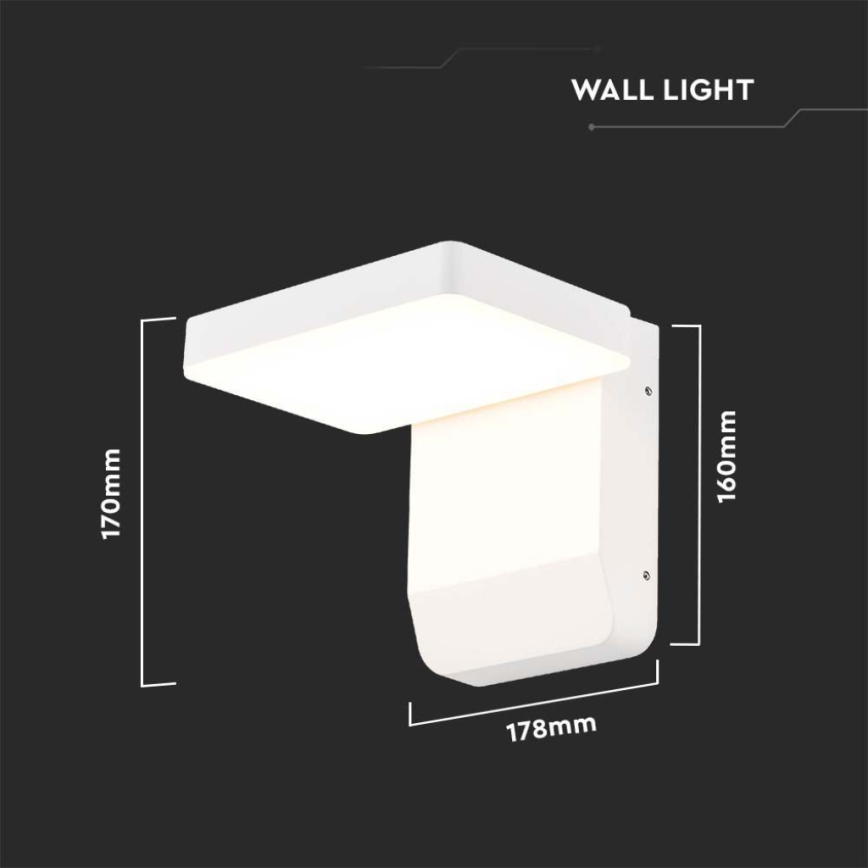 LED Luminária de Parede Flexível para Exterior LED/17W/230V IP65 3000K branco