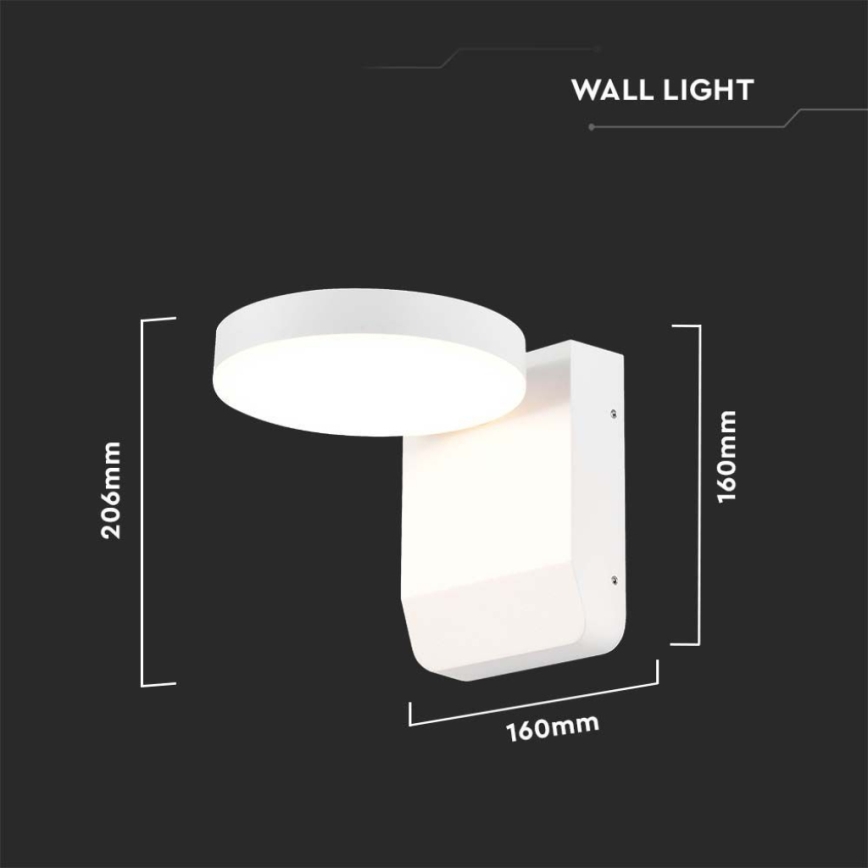 LED Luminária de Parede Flexível para Exterior LED/17W/230V IP65 3000K branco