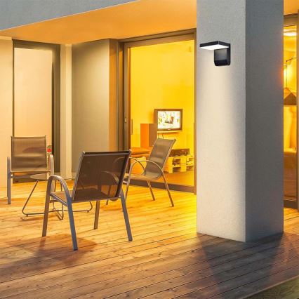 LED Luminária de Parede Flexível para Exterior LED/17W/230V IP65 3000K preta