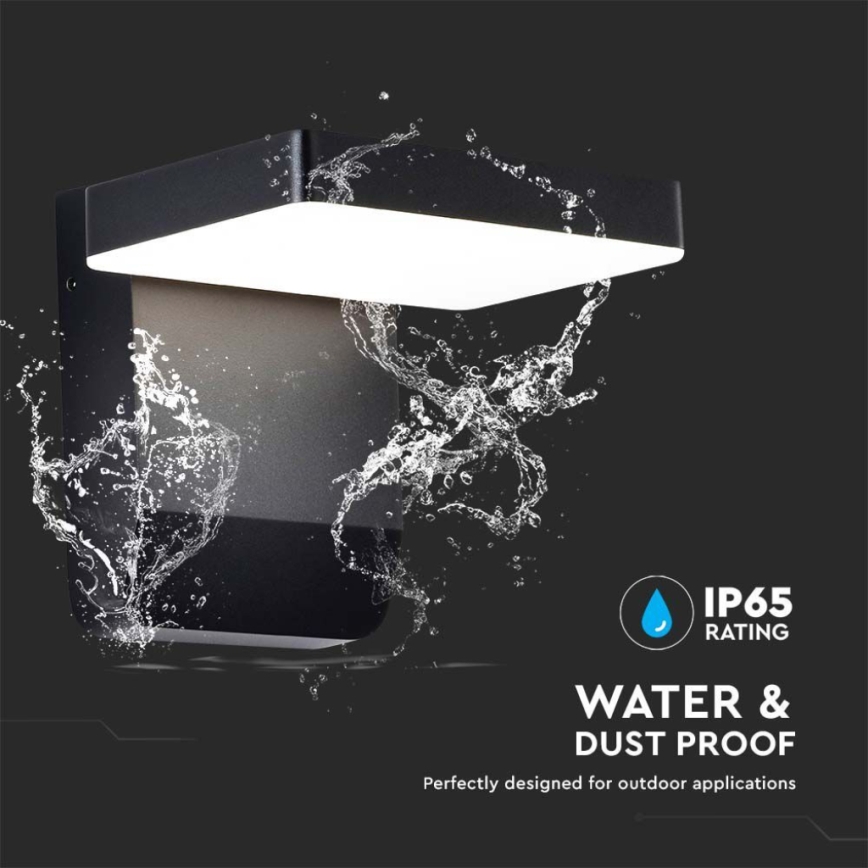 LED Luminária de Parede Flexível para Exterior LED/17W/230V IP65 3000K preta