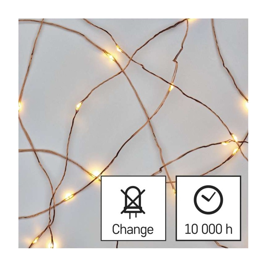 LED cabo de luzes de Natal para exterior 100xLED/15m IP44 branco quente