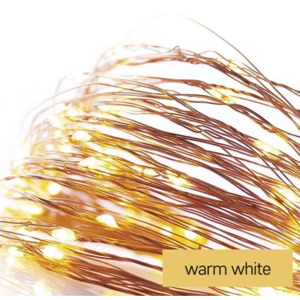 LED cabo de luzes de Natal para exterior 100xLED/15m IP44 branco quente