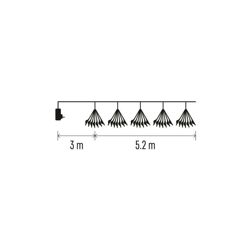 LED Cadeia de luzes de Natal 300xLED/8,2m branco frio