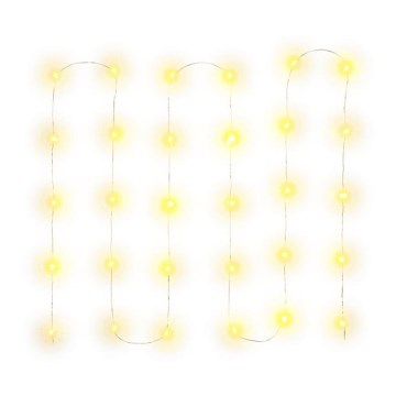 LED Cadeia luminosa de Natal 30xLED/3xAA 3,3m branco quente