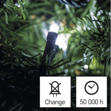 LED Cadeia luminosa de Natal para exterior 180 LEDs/8 modos 23 m IP44 branco frio