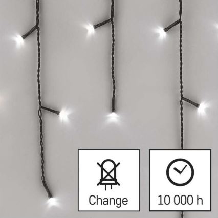 LED Cadeia luminosa de Natal para exterior 600xLED/8 modos 15m IP44 branco frio