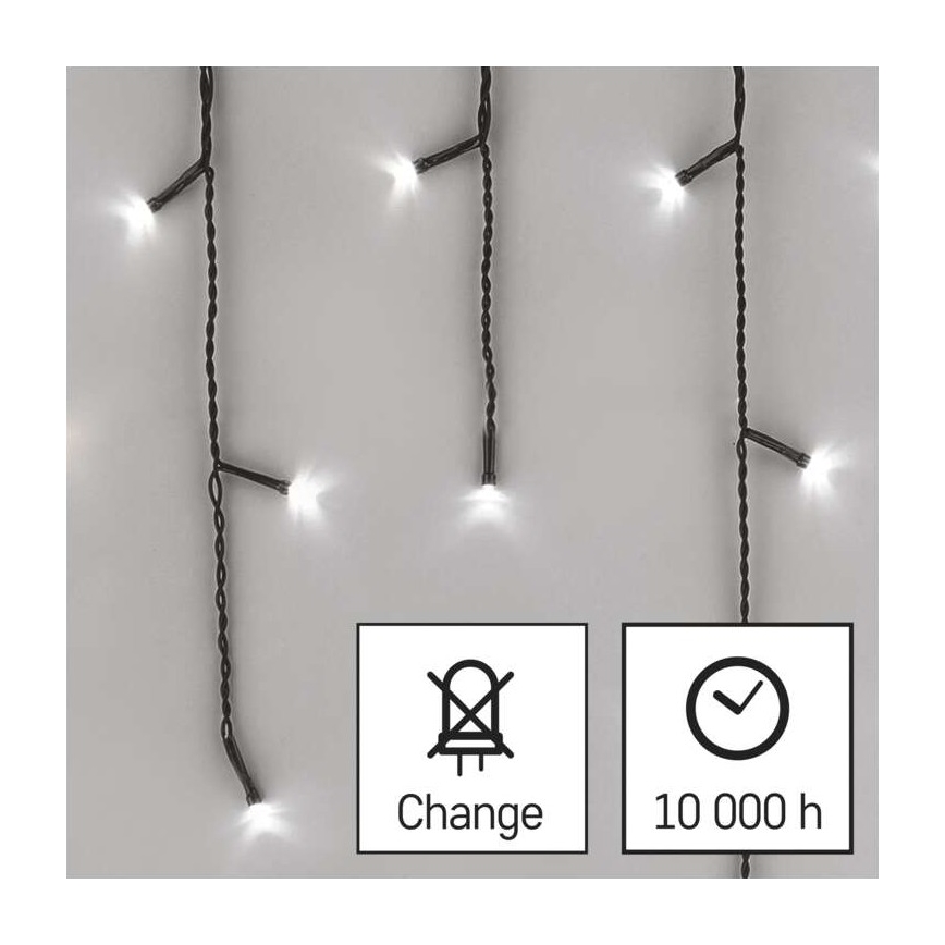 LED Cadeia luminosa de Natal para exterior 600xLED/8 modos 15m IP44 branco frio