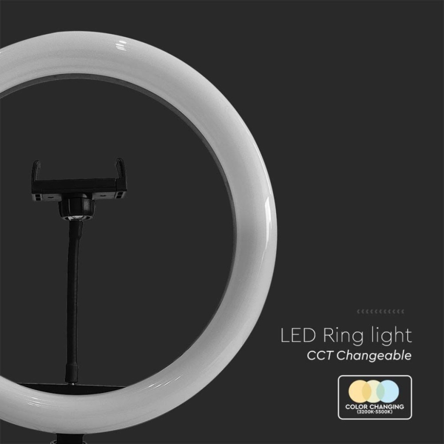 LED CAndeeiro com regulação, tripé e suporte para vlogging LED/10W/5V 3200-5500K