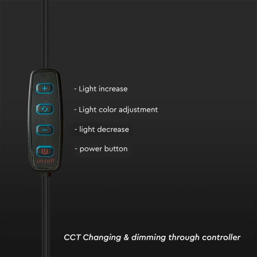 LED CAndeeiro com regulação, tripé e suporte para vlogging LED/10W/5V 3200-5500K