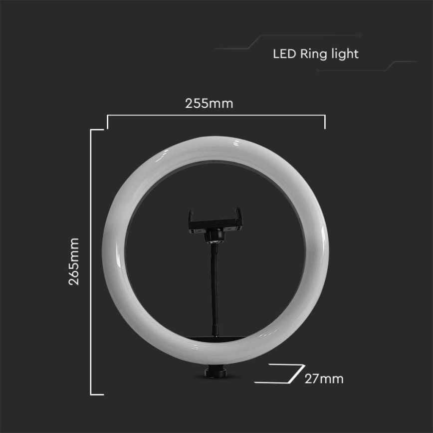 LED CAndeeiro com regulação, tripé e suporte para vlogging LED/10W/5V 3200-5500K