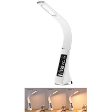 LED Candeeiro de mesa com visor LEATHER LED/7W/230V branco
