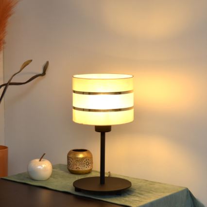 LED Candeeiro de mesa HELEN 1xE27/15W/230V creme/preto/dourado