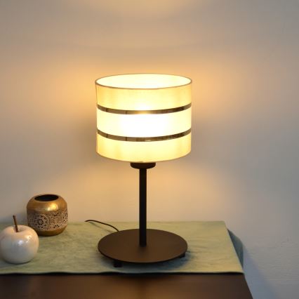 LED Candeeiro de mesa HELEN 1xE27/15W/230V creme/preto/dourado