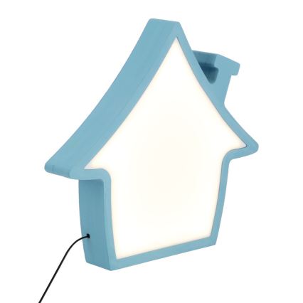 LED Candeeiro de Mesa Infantil HOUSE LED/10W/230V azul