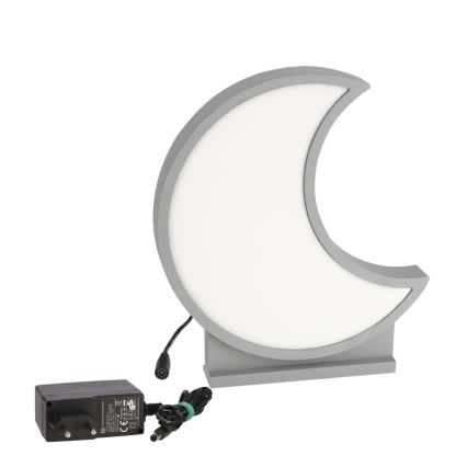 LED candeeiro de mesa infantil MOON LED/12W/230V cinzento