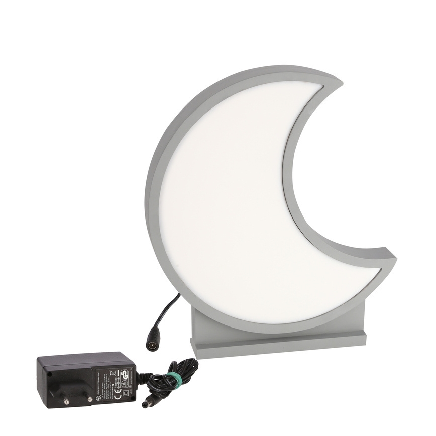 LED candeeiro de mesa infantil MOON LED/12W/230V cinzento