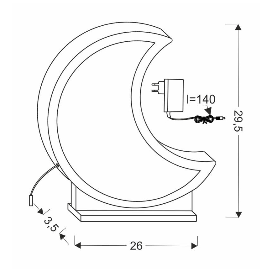 LED candeeiro de mesa infantil MOON LED/12W/230V cinzento