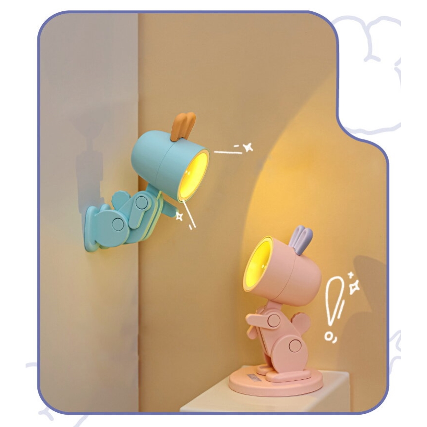 LED Candeeiro de mesa LED/0,06W/3xLR41 coelho rosa