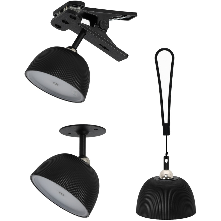LED Candeeiro de mesa recarregável com regulação 4em1 LED/3,5W/5V 3000/4000/6500K IP54 1800 mAh preto