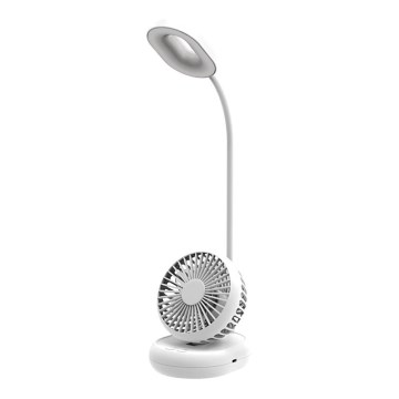 LED candeeiro de mesa regulável com ventoinha LED/2W/5V 6000-8000K 2000 mAh