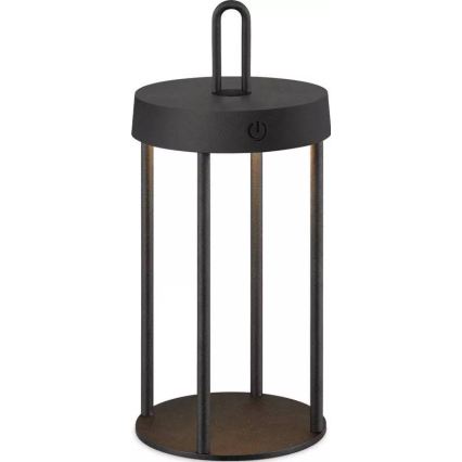 LED dimerizável, lâmpada de mesa tátil recarregável para exterior GENTLE LED/1,5W/3,7V 3000 mAh IP44 preta
