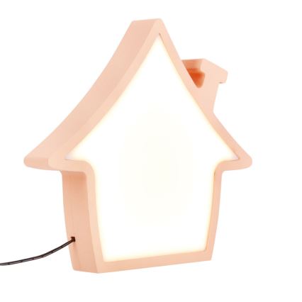 LED Candeeiro de secretária infantil HOUSE LED/10W/230V rosa
