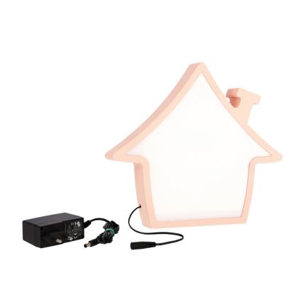 LED Candeeiro de secretária infantil HOUSE LED/10W/230V rosa